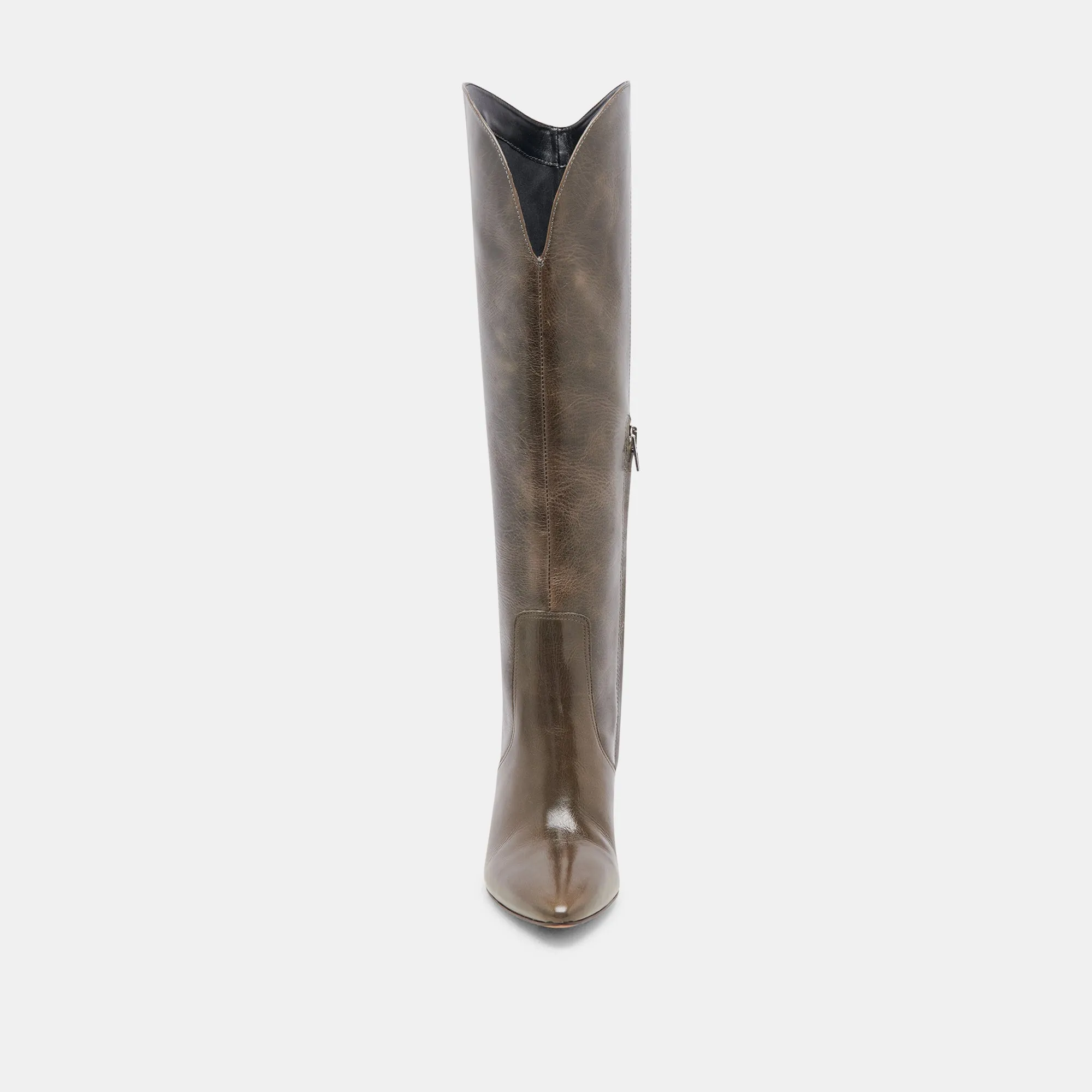 NEDI STIEFEL DUNKELOLIV LEDER