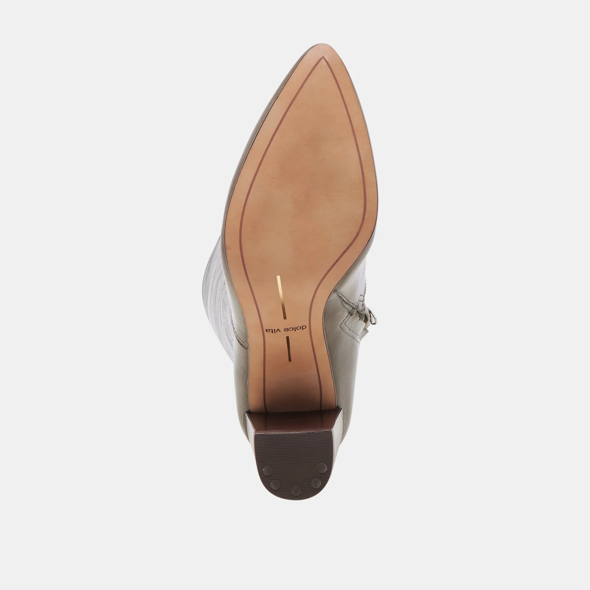 NEDI STIEFEL DUNKELOLIV LEDER