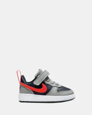 Nike Kinder-Schuhe Court Borough Low Recraft Kleinkind Rauchgrau/Karmesin/Obsidian