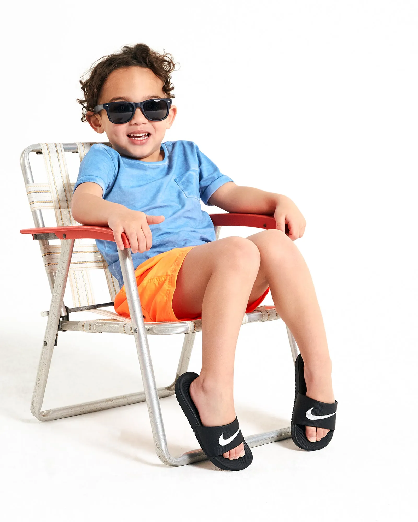 Nike Kinder-Schuhe Kawa Slides Schwarz/Weiß