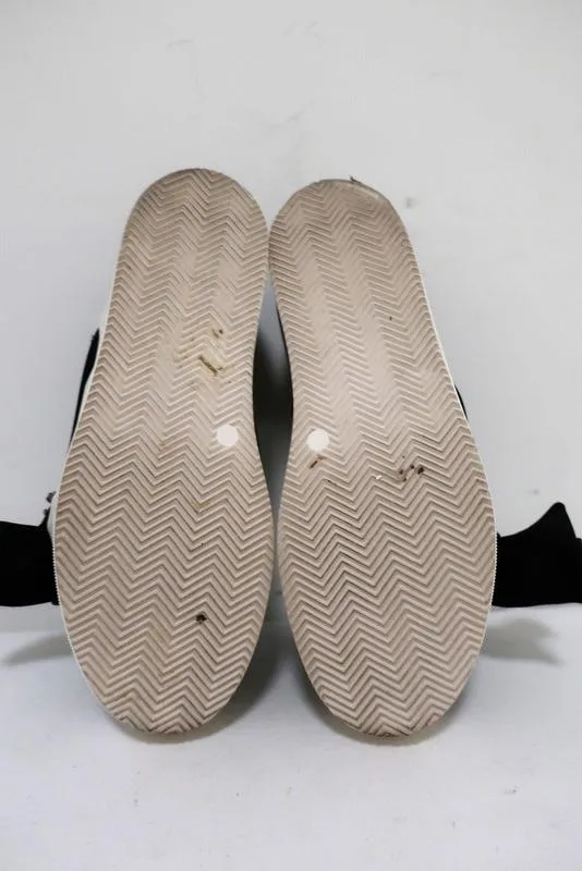 Nr. 21 Bogen-Sneaker Schwarz Satin mit Kristallverzierungen Größe 36,5 Slip-On Plateauabsatz