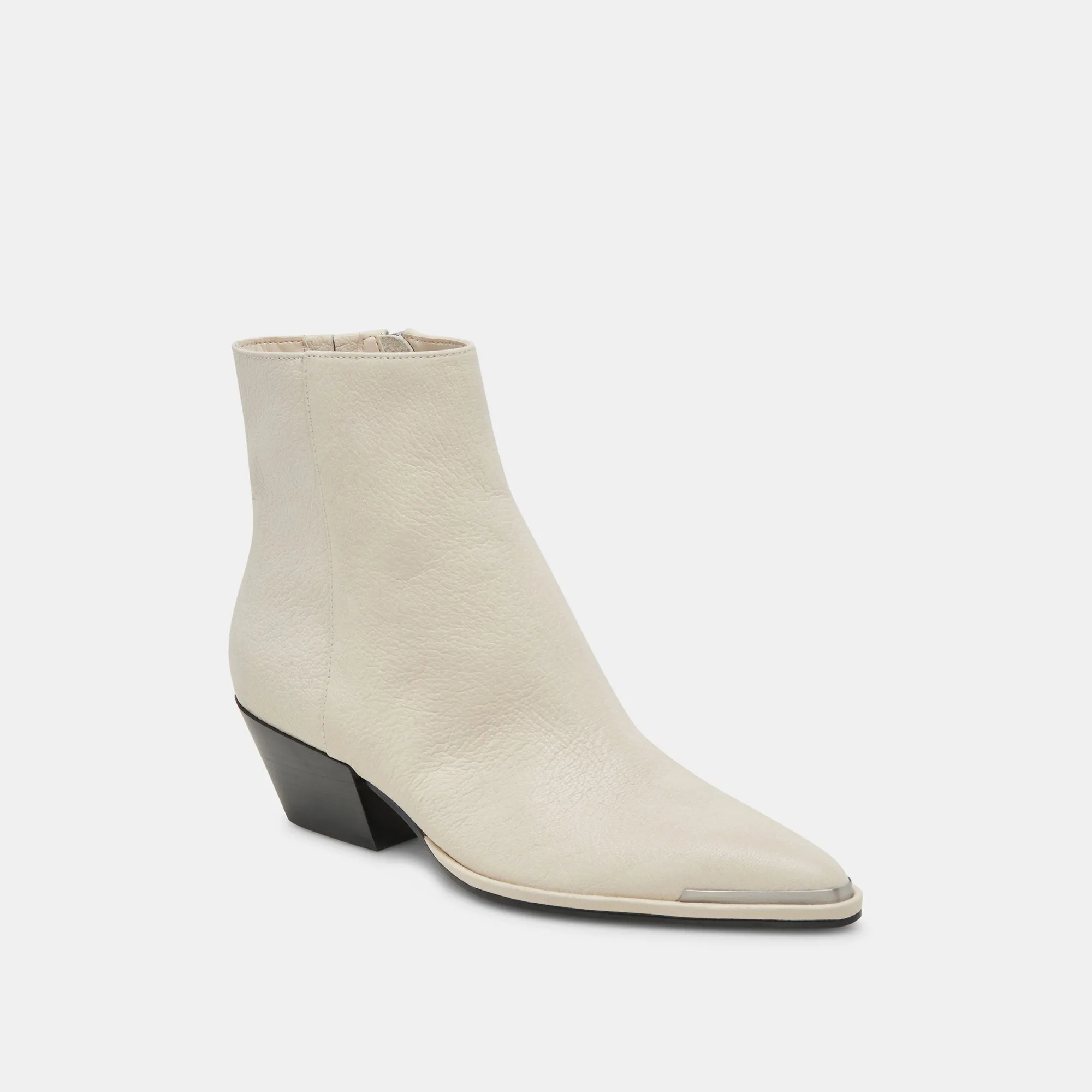NONAH STIEFELETTEN IN ELFENBEINFARBENEM LEDER