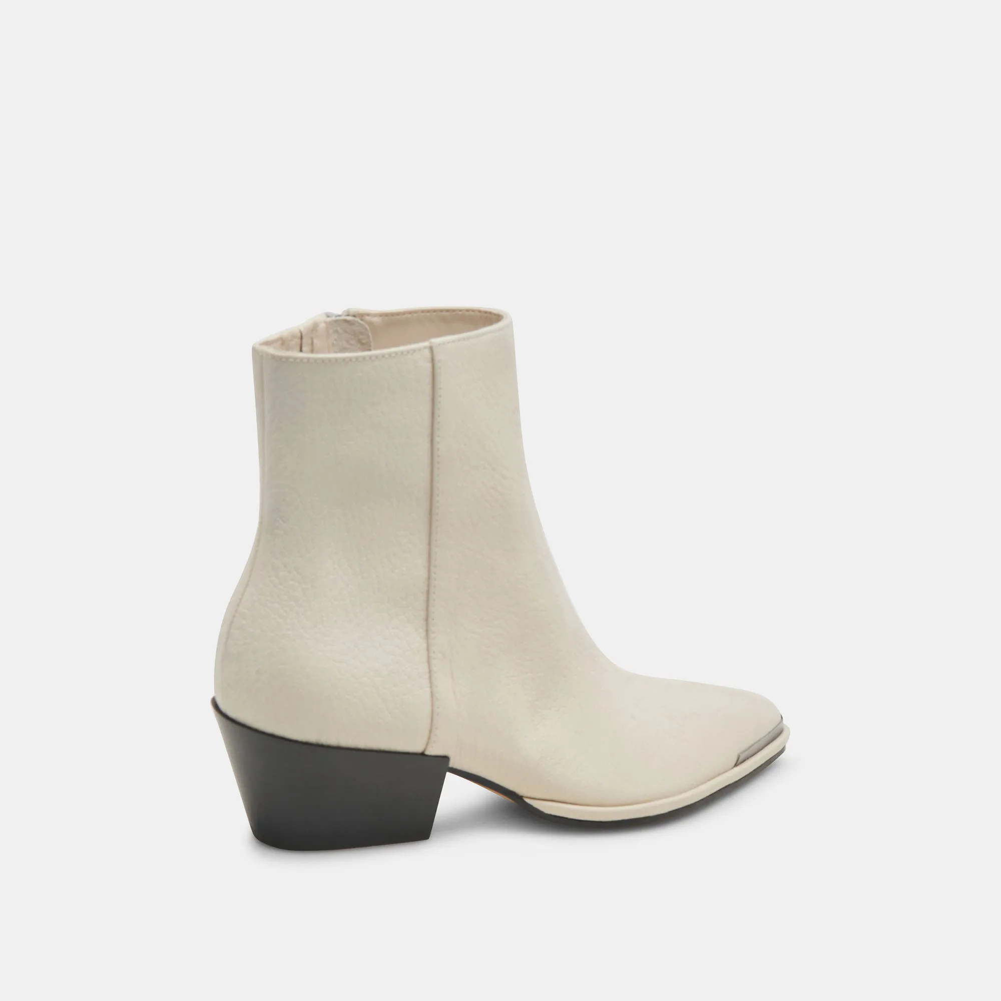 NONAH STIEFELETTEN IN ELFENBEINFARBENEM LEDER