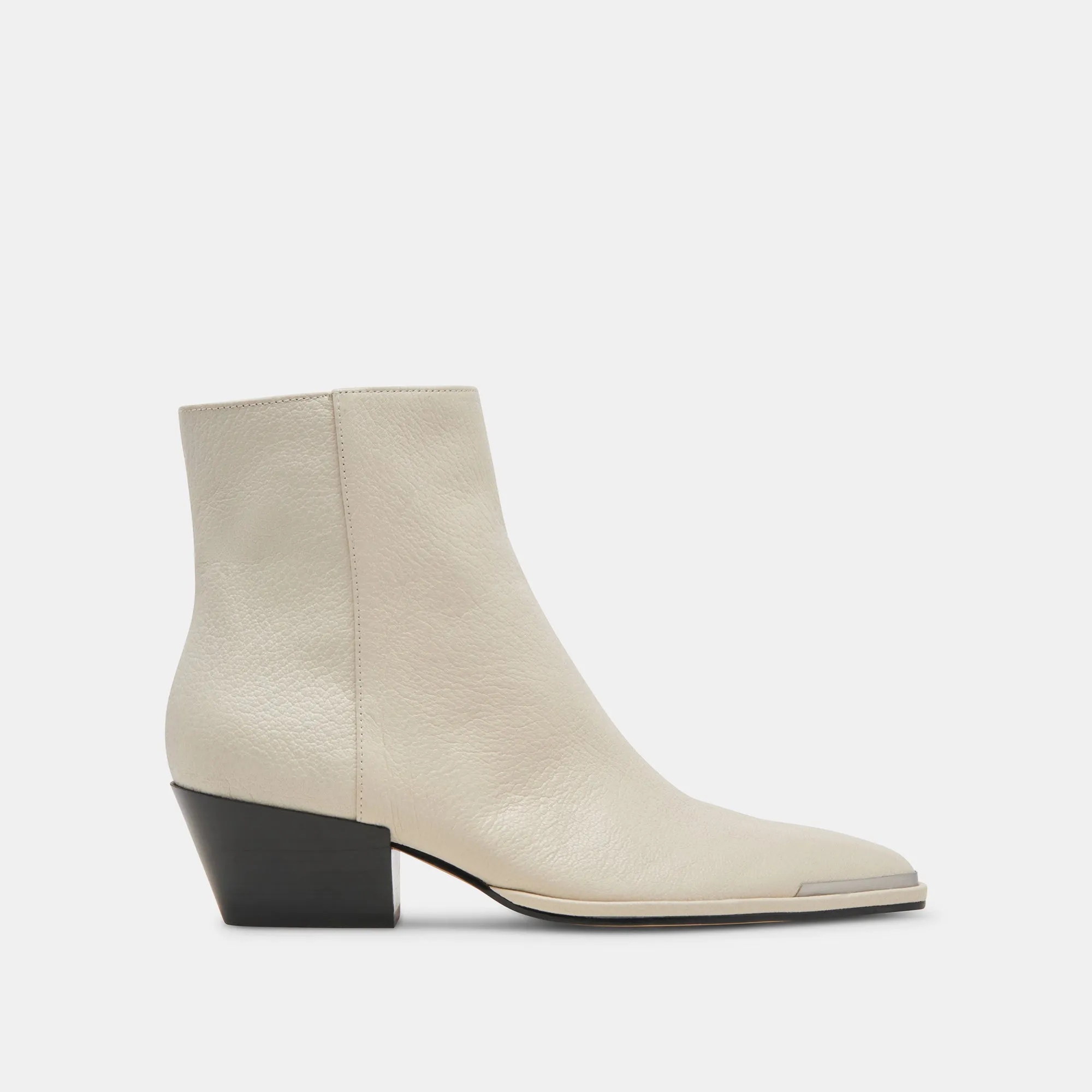 NONAH STIEFELETTEN IN ELFENBEINFARBENEM LEDER