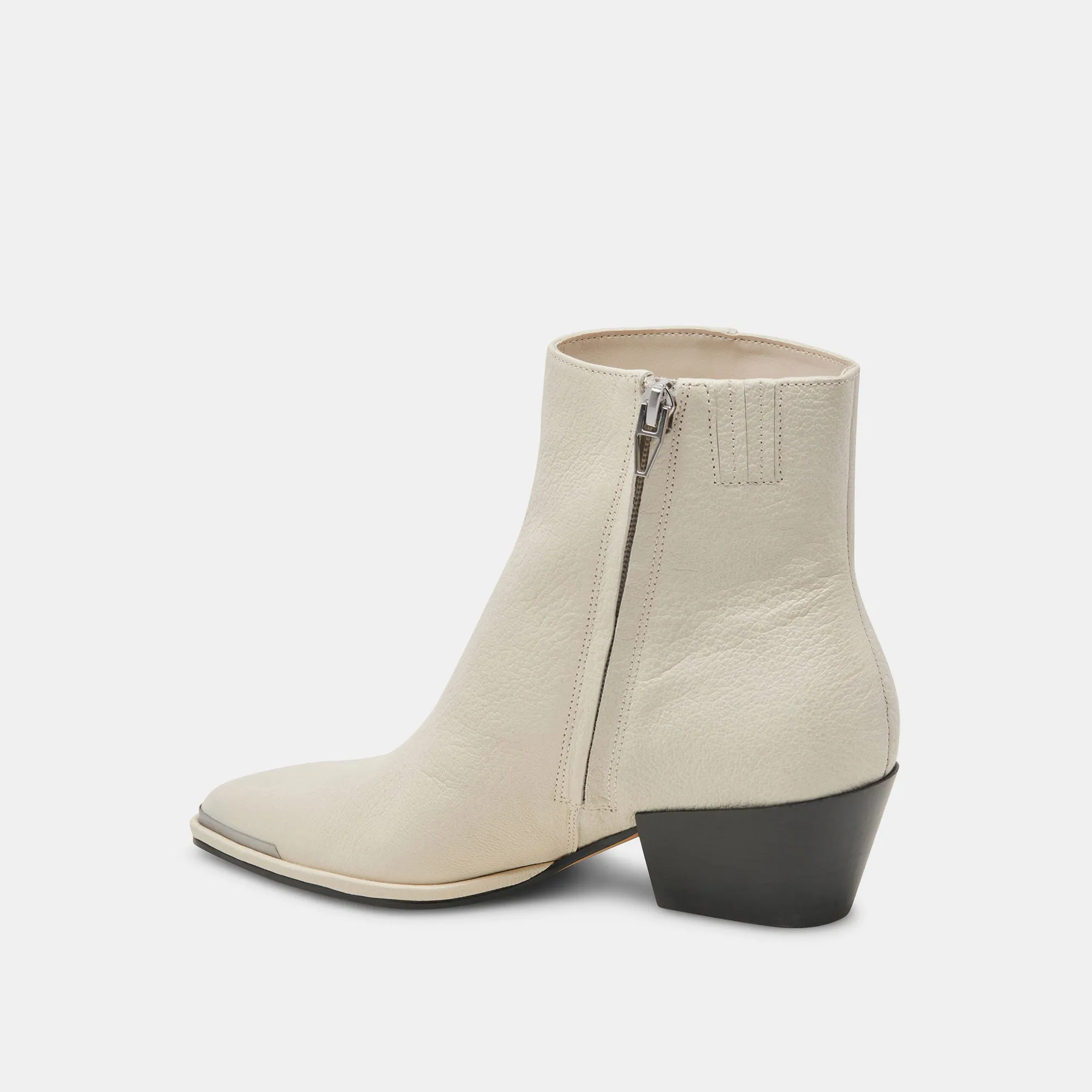 NONAH STIEFELETTEN IN ELFENBEINFARBENEM LEDER