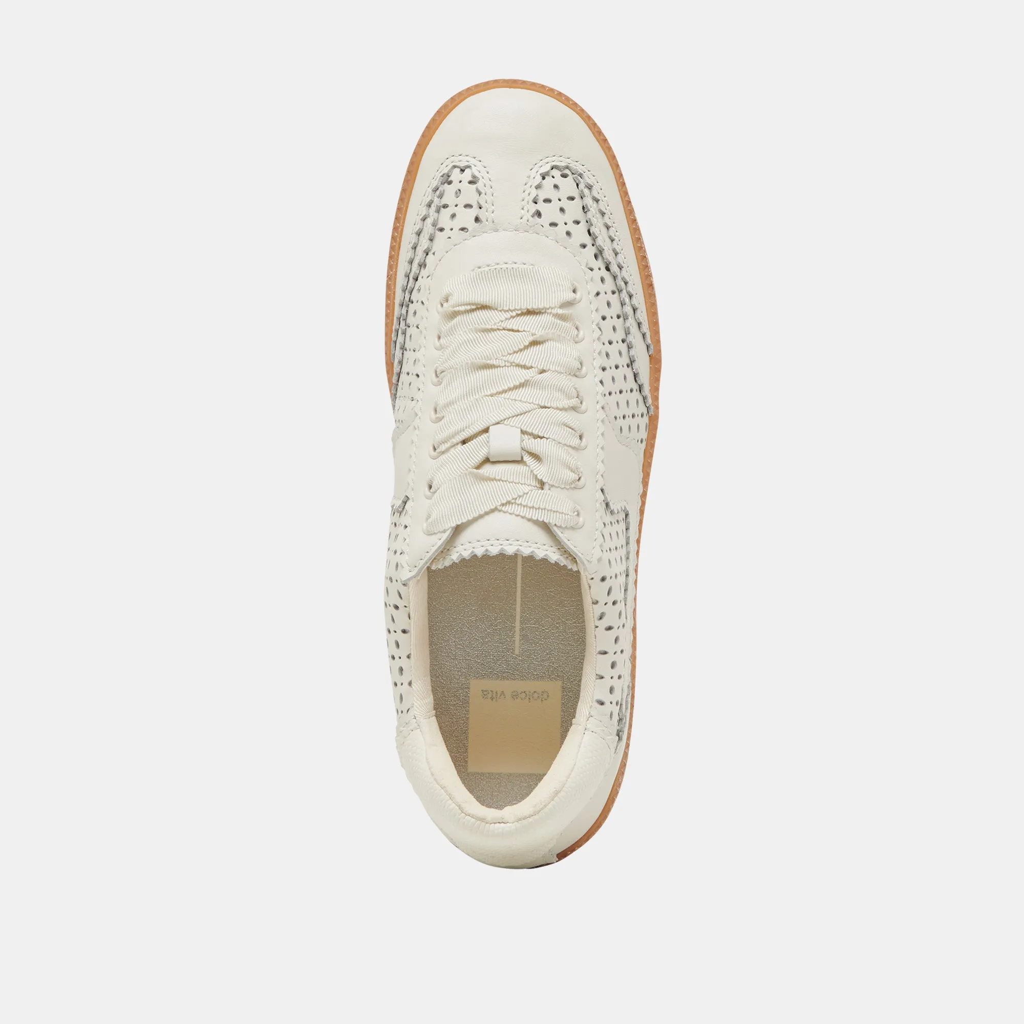 HINWEIS ÖSEN-PERFORIERUNG SNEAKER WEISSES LEDER