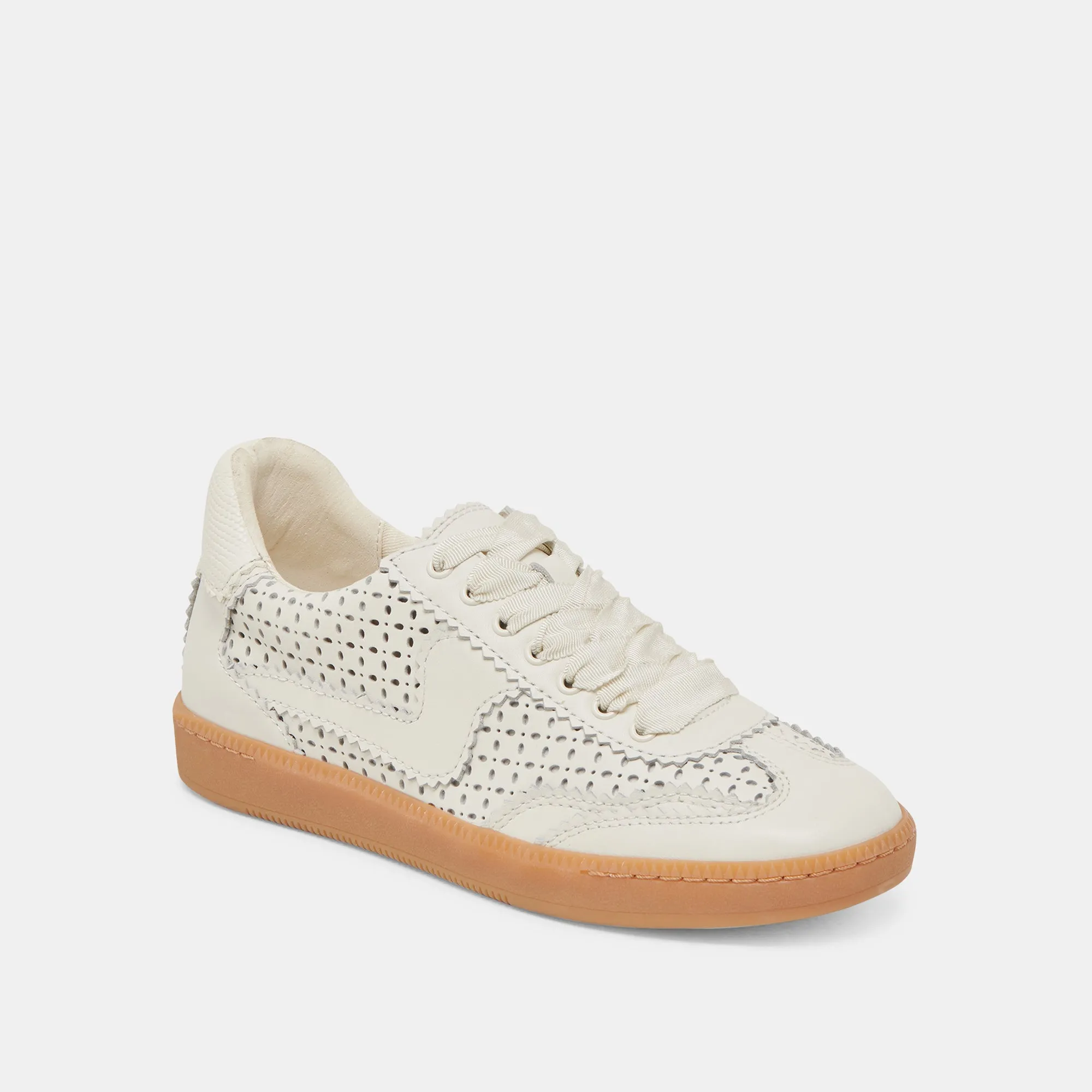 HINWEIS ÖSEN-PERFORIERUNG SNEAKER WEISSES LEDER