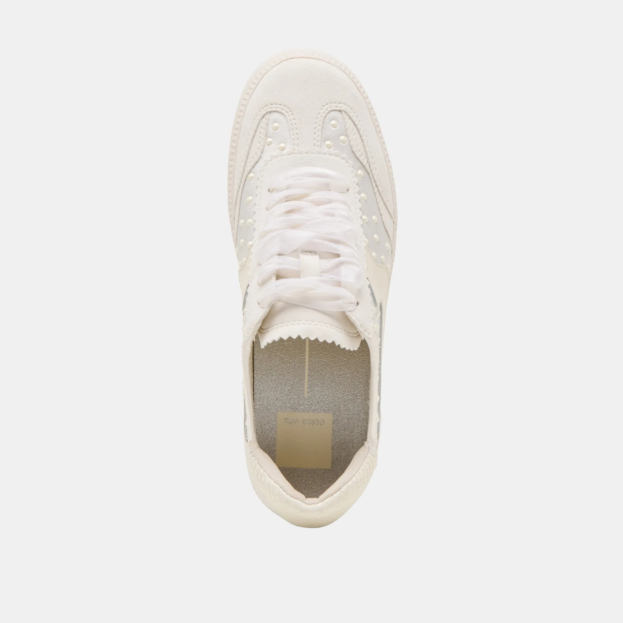 HINWEIS PEARL SNEAKERS OFF WHITE SATIN
