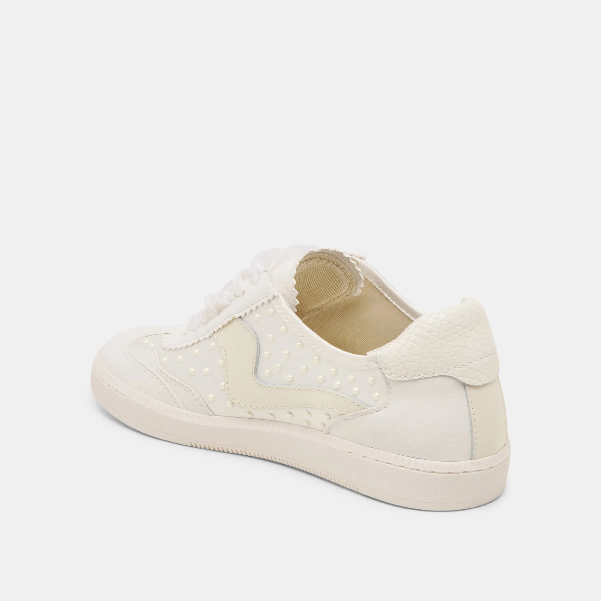 HINWEIS PEARL SNEAKERS OFF WHITE SATIN