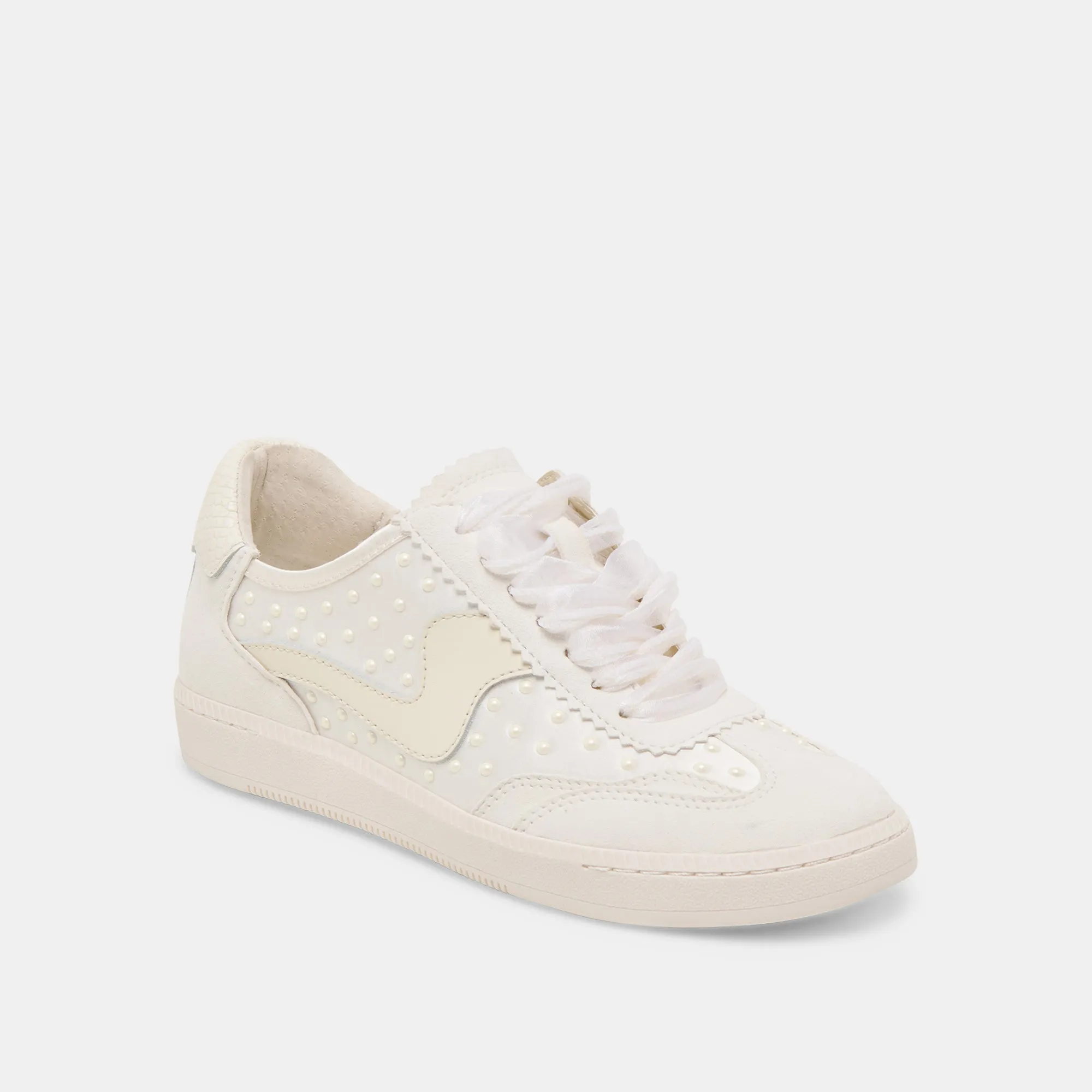 HINWEIS PEARL SNEAKERS OFF WHITE SATIN