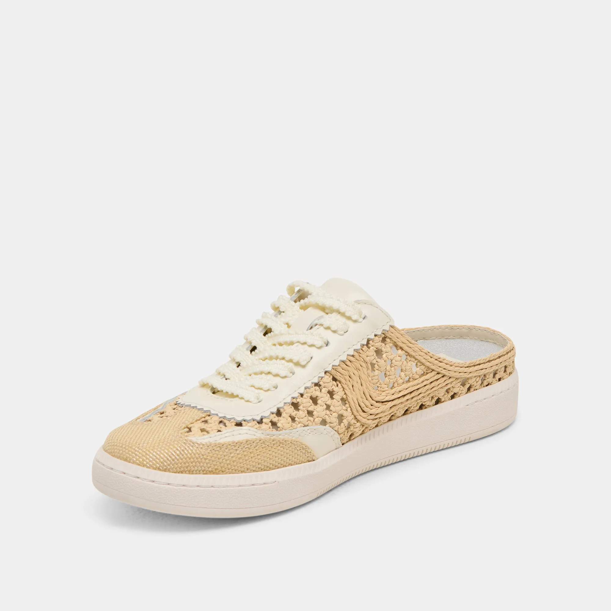 HINWEIS SLIDE GEFLOCHTENE SNEAKERS LT NATUR GEFLOCHTENE RAFFIA