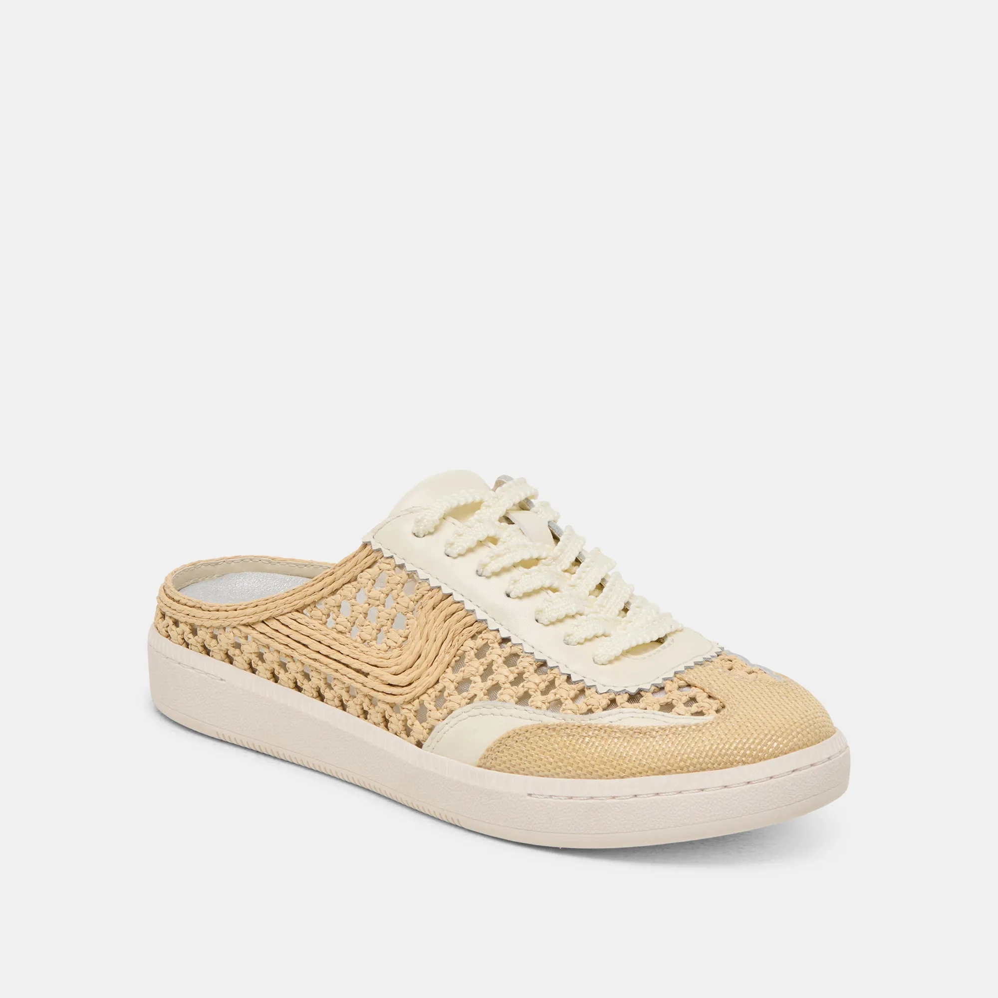 HINWEIS SLIDE GEFLOCHTENE SNEAKERS LT NATUR GEFLOCHTENE RAFFIA