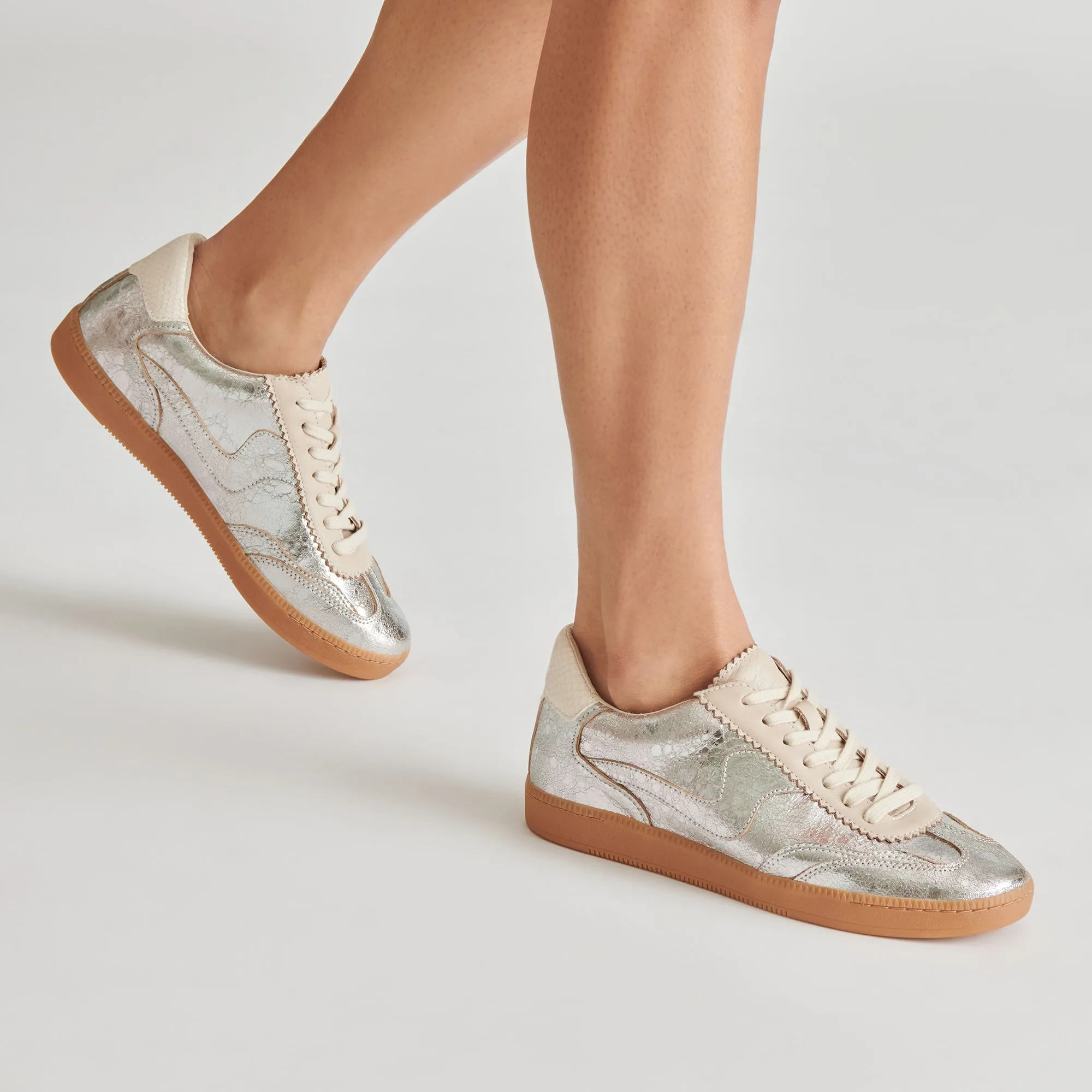 NOTICE SNEAKERS SILVER DISTRESSED LEDER