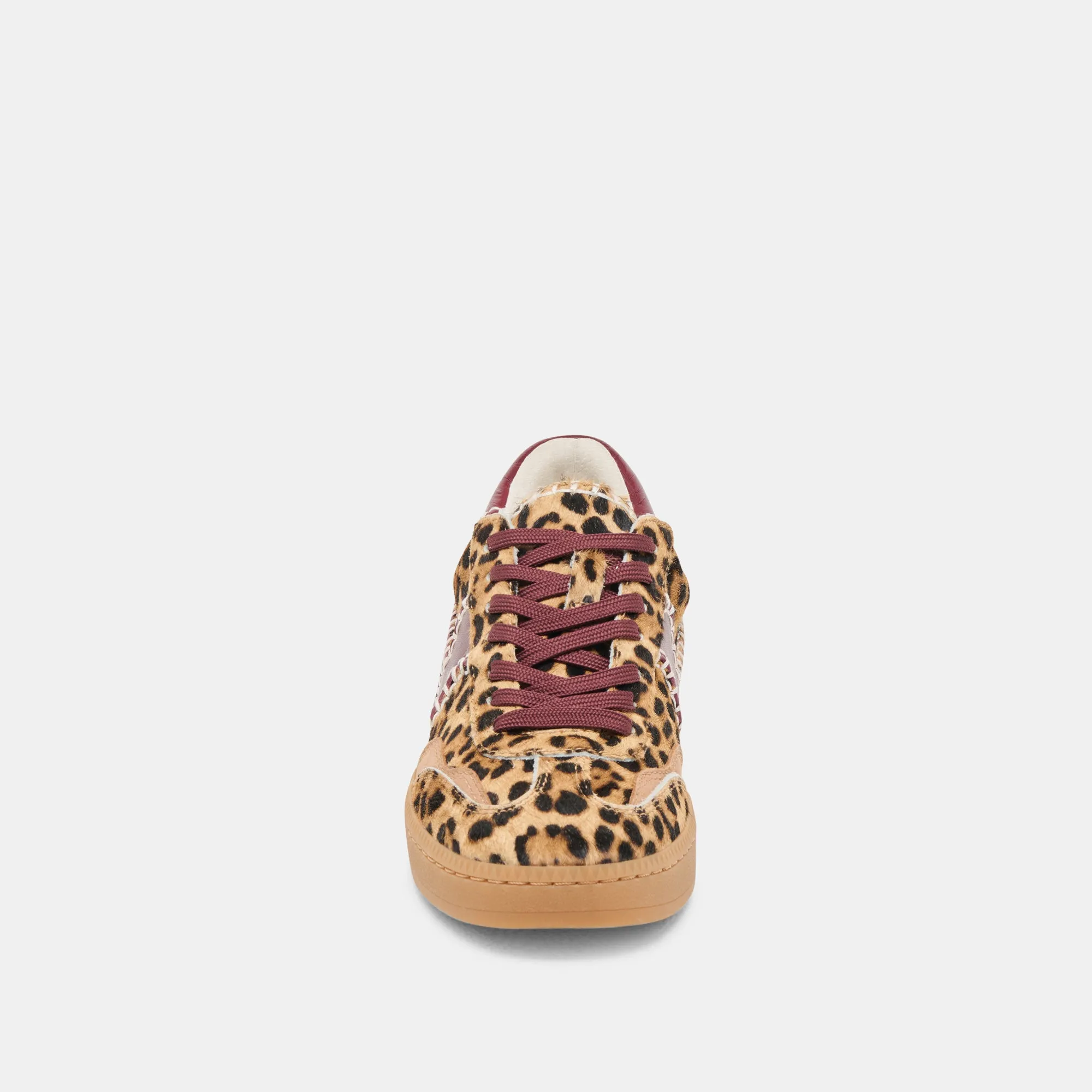 HINWEIS STITCH SNEAKERS BURGUNDER LEOPARD KALBSHAAR