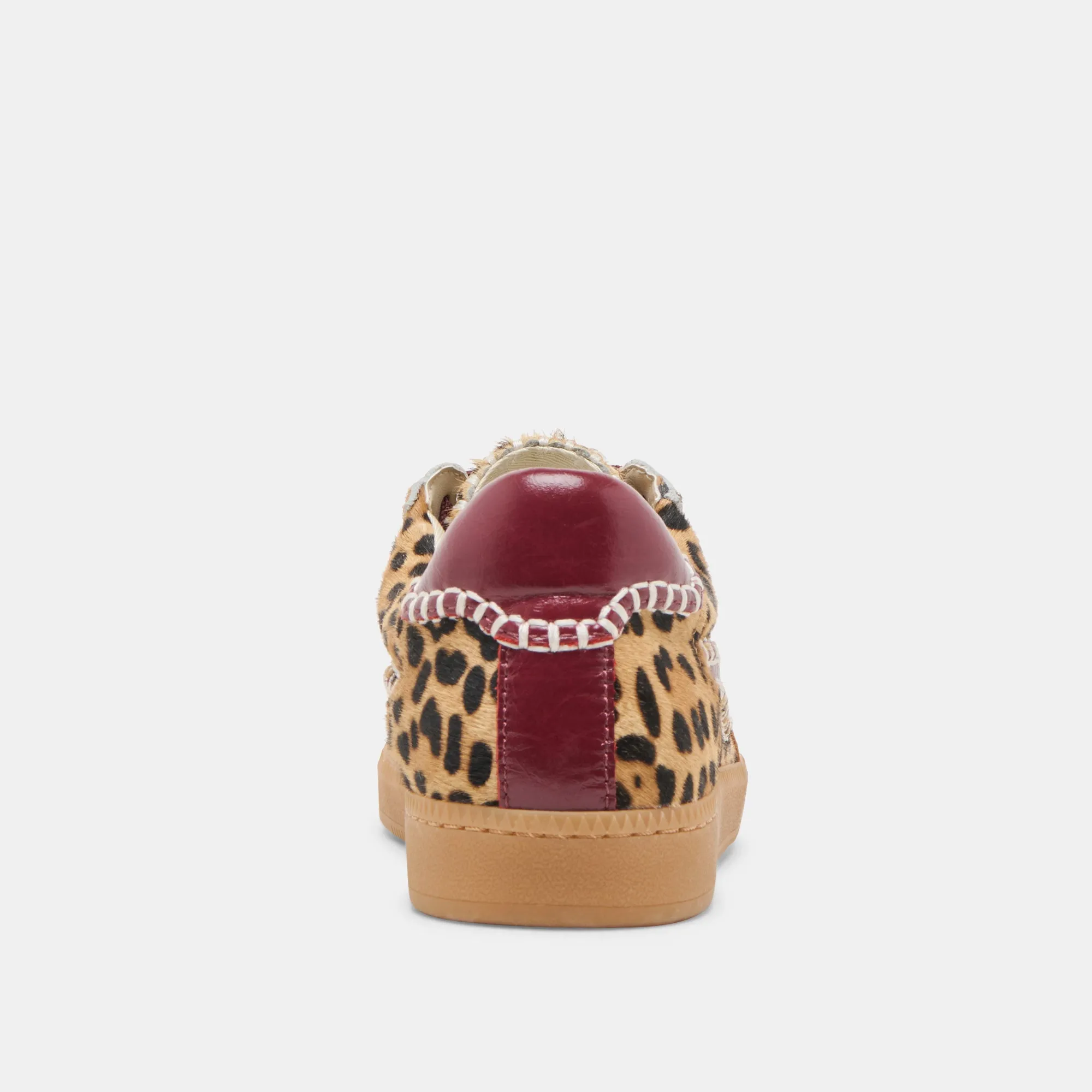HINWEIS STITCH SNEAKERS BURGUNDER LEOPARD KALBSHAAR