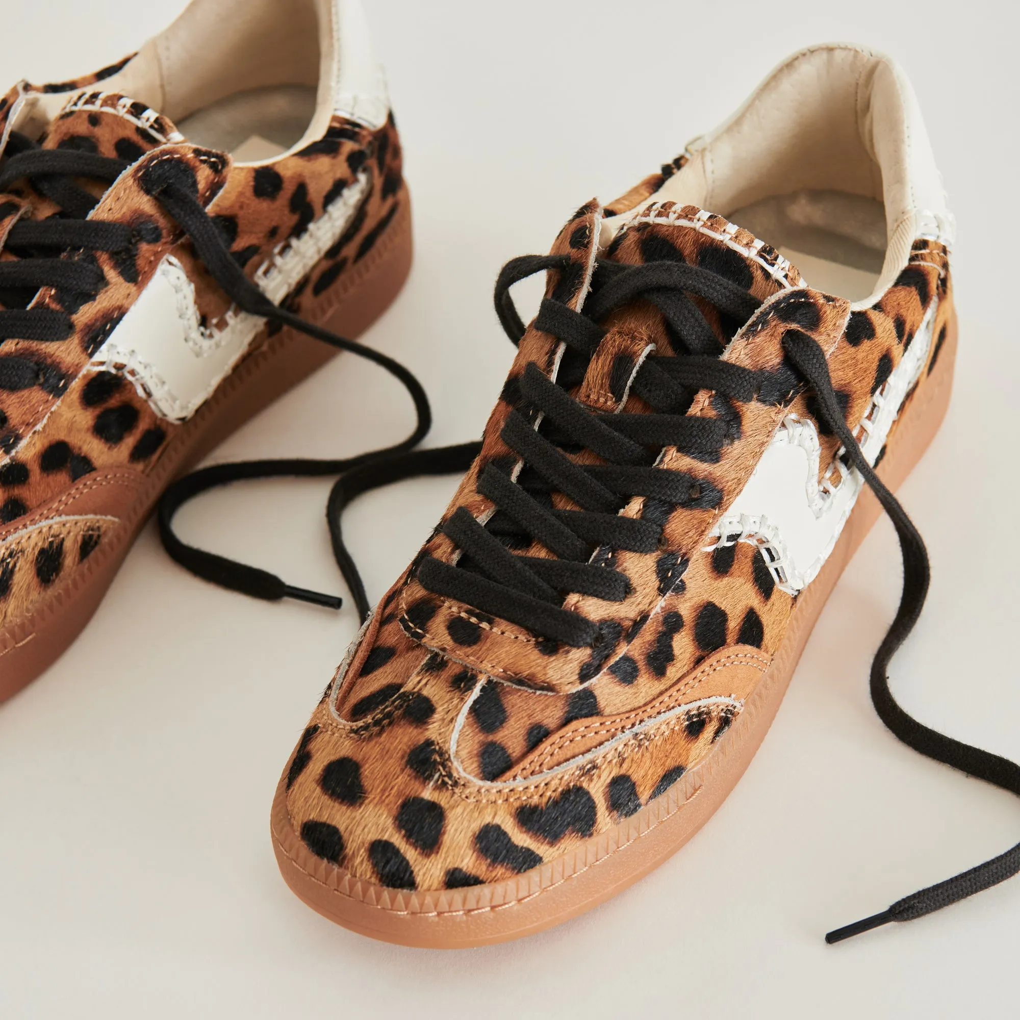 HINWEIS STITCH SNEAKERS DK LEOPARD KALBSHAAR