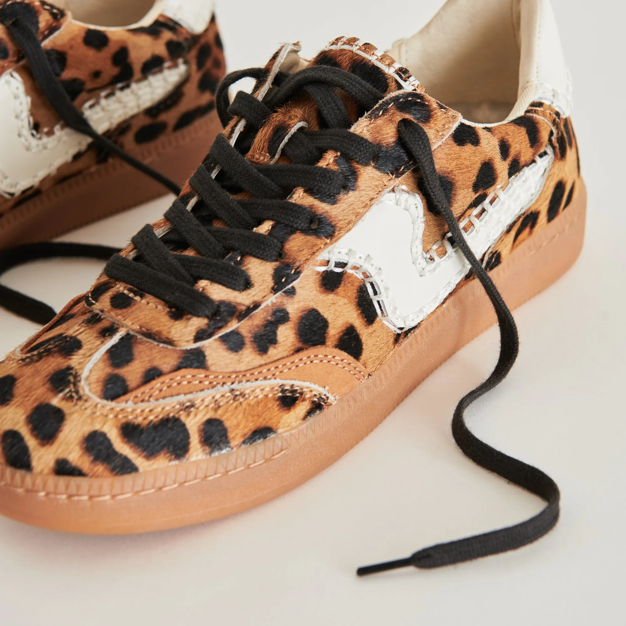 HINWEIS STITCH SNEAKERS DK LEOPARD KALBSHAAR