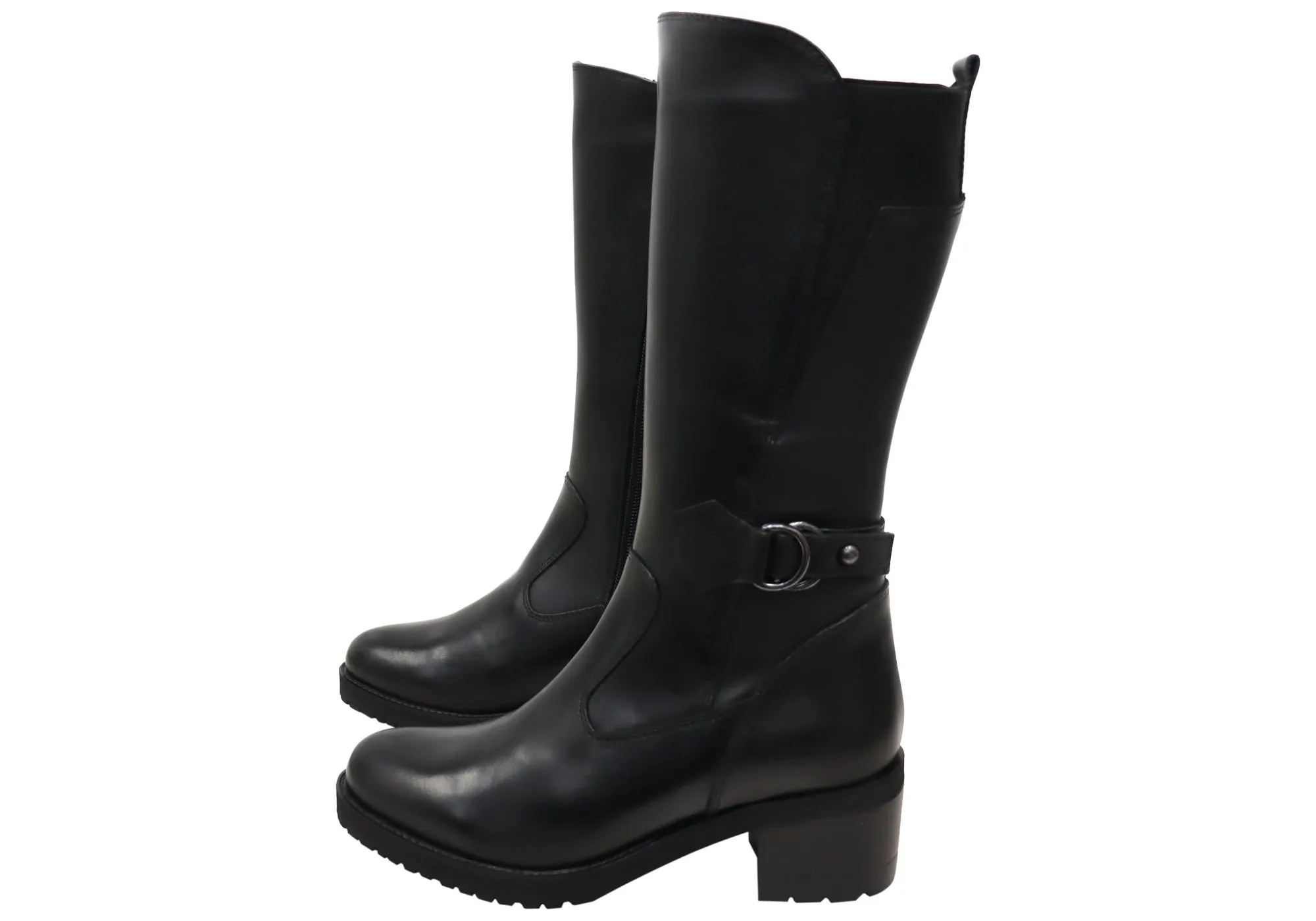 Orizonte Camdera Damen Europäische Bequeme Leder Stiefel Mittlere Wade Orizonte Schuhe