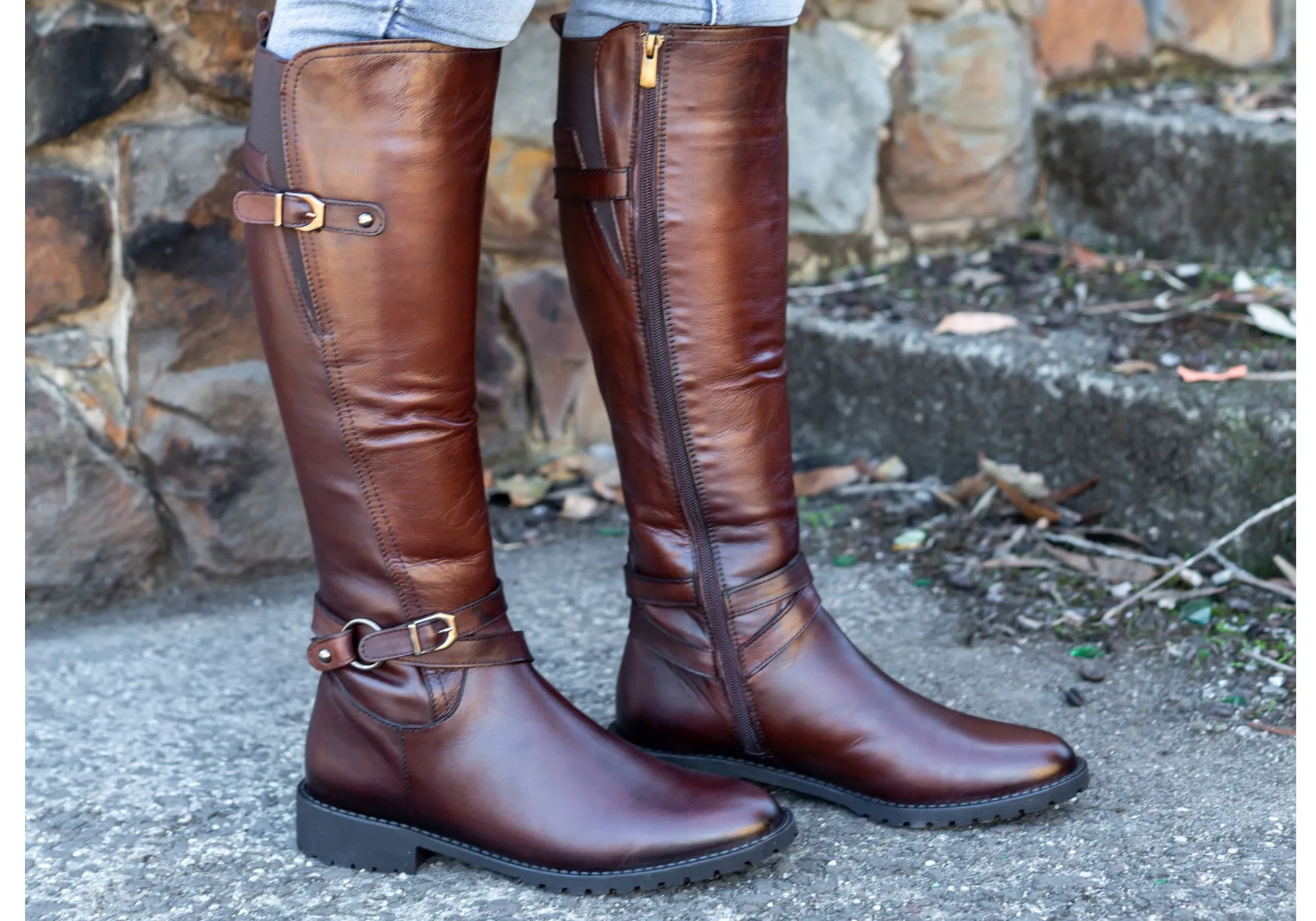 Orizonte Hobart Damen Bequeme Europäische Leder Stiefel Kniehohe Stiefel Orizonte Schuhe