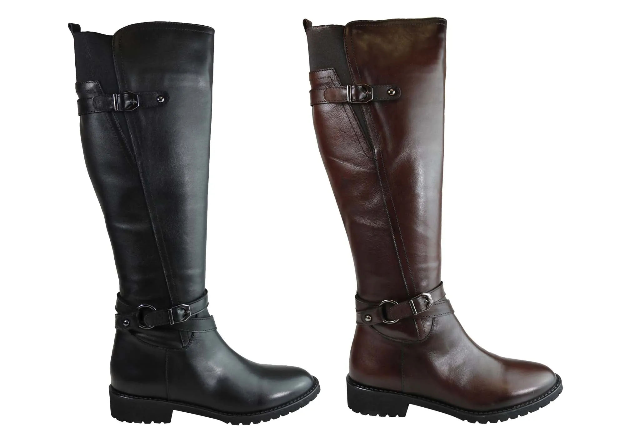 Orizonte Hobart Damen Bequeme Europäische Leder Stiefel Kniehohe Stiefel Orizonte Schuhe