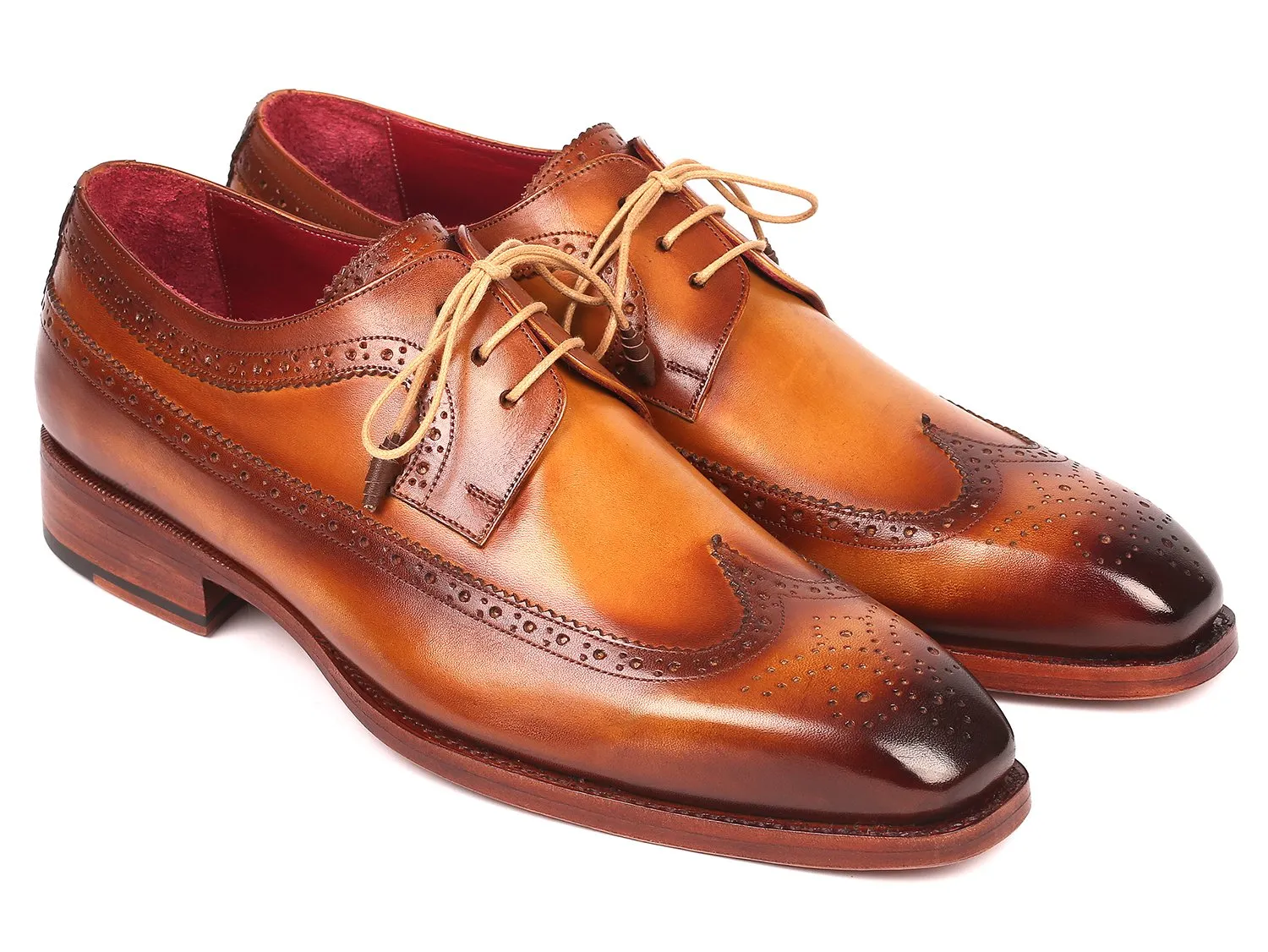 Paul Parkman Schuhe Paul Parkman Goodyear-Bereifte Wingtip Derby-Schuhe in Kamel
