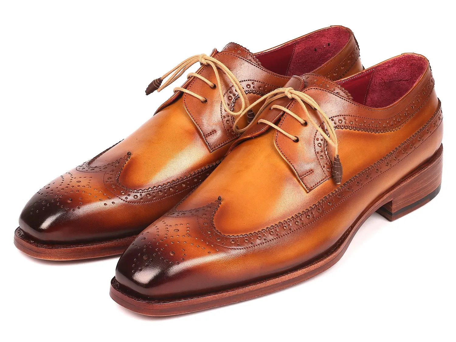 Paul Parkman Schuhe Paul Parkman Goodyear-Bereifte Wingtip Derby-Schuhe in Kamel