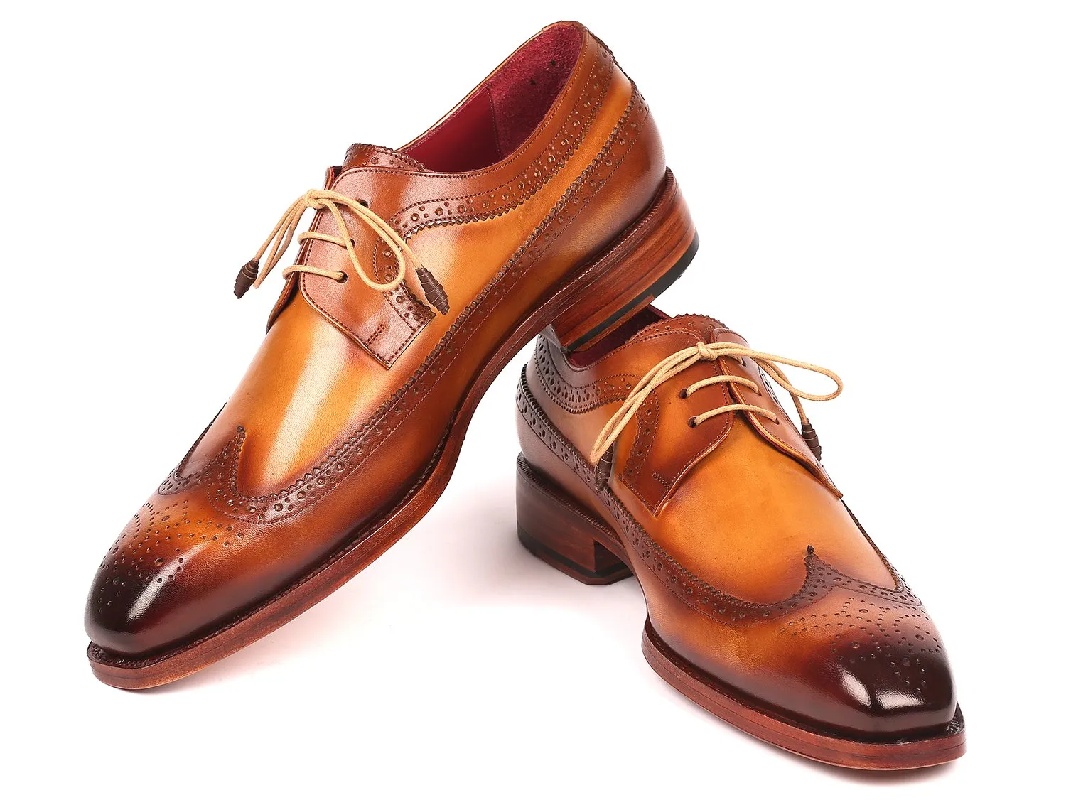 Paul Parkman Schuhe Paul Parkman Goodyear-Bereifte Wingtip Derby-Schuhe in Kamel
