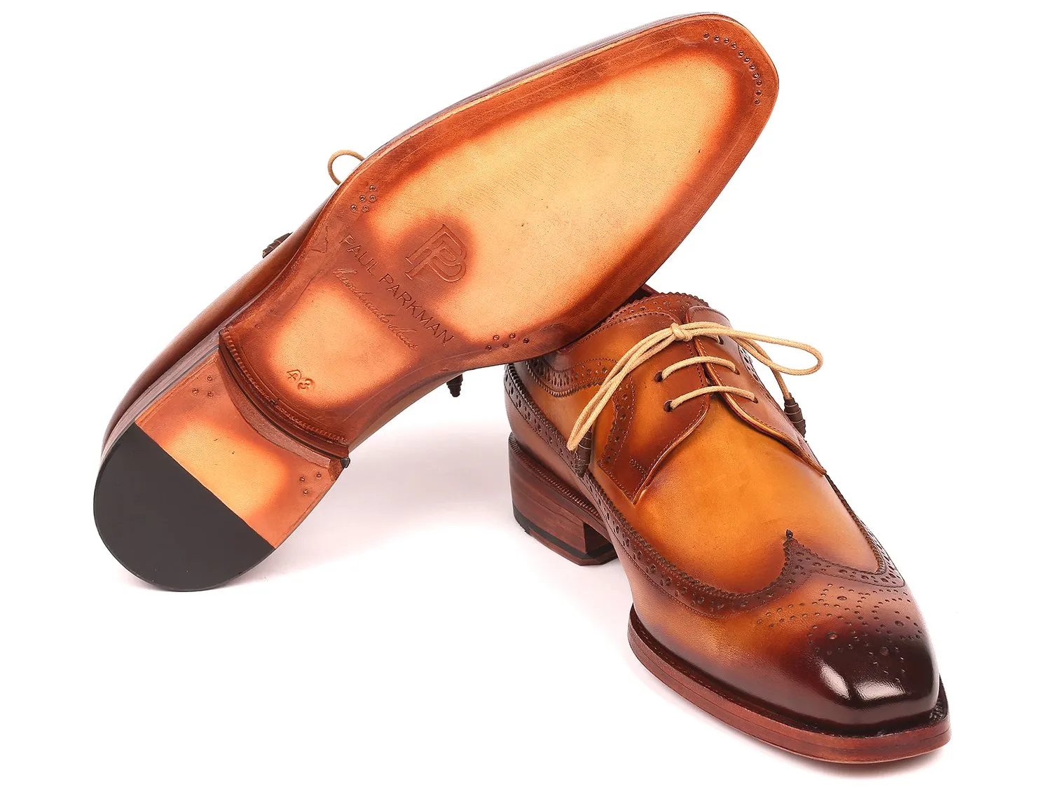 Paul Parkman Schuhe Paul Parkman Goodyear-Bereifte Wingtip Derby-Schuhe in Kamel