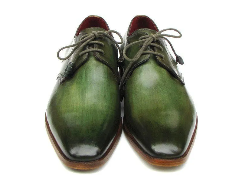 Paul Parkman Schuhe Paul Parkman Herren-Handbemalte Leder Derby-Schuhe in Grün
