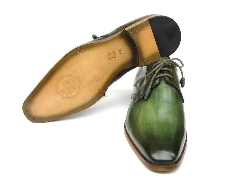 Paul Parkman Schuhe Paul Parkman Herren-Handbemalte Leder Derby-Schuhe in Grün