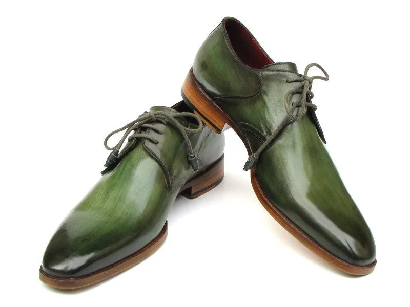 Paul Parkman Schuhe Paul Parkman Herren-Handbemalte Leder Derby-Schuhe in Grün