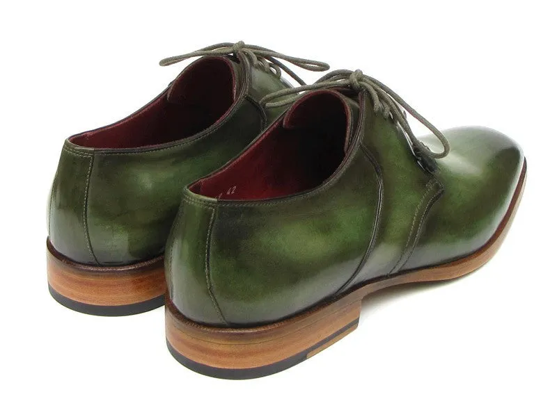 Paul Parkman Schuhe Paul Parkman Herren-Handbemalte Leder Derby-Schuhe in Grün
