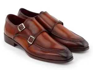 Paul Parkman Schuhe Paul Parkman Herren-Lederschuhe Doppelmonkstrap in Braun