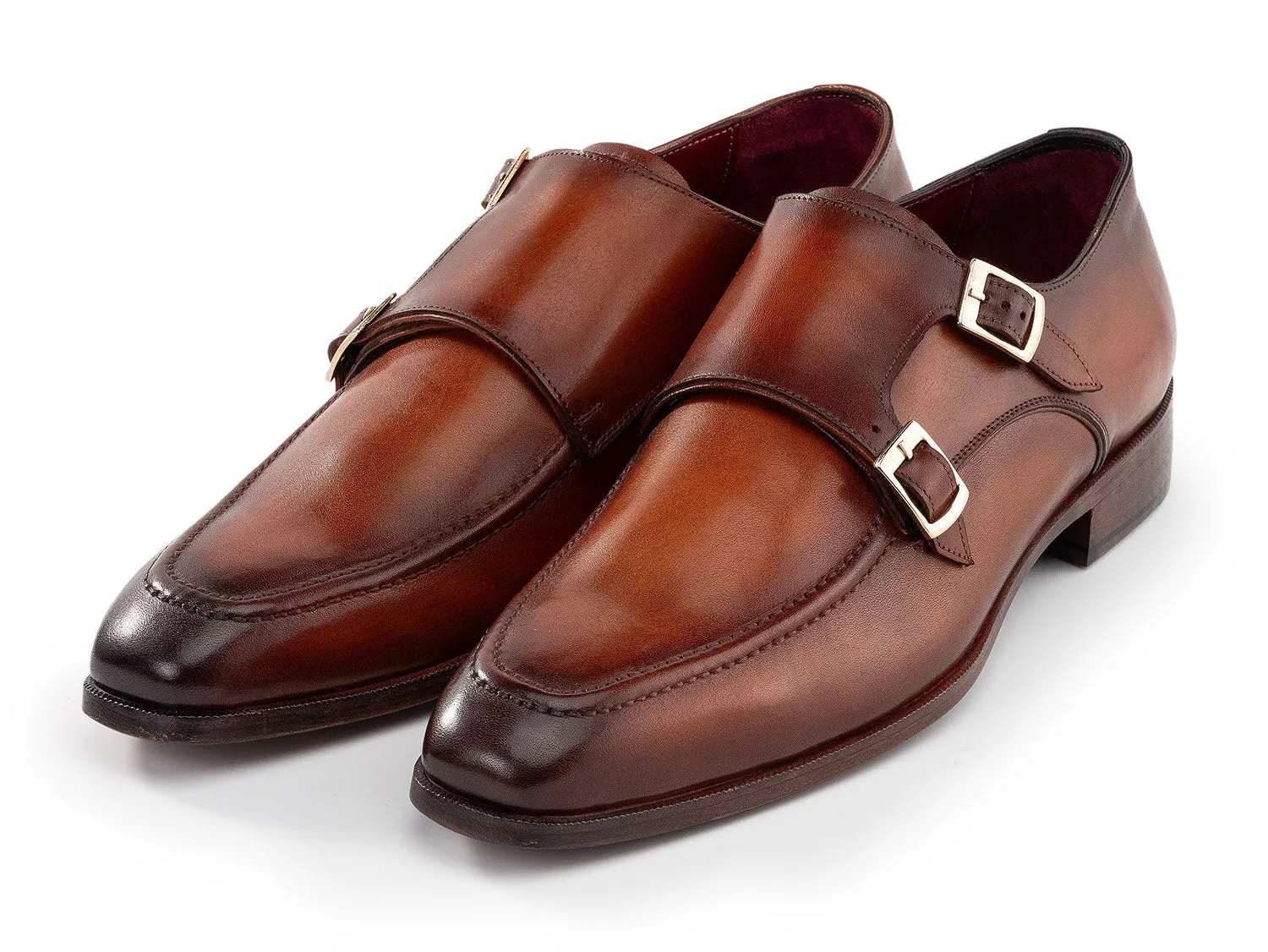 Paul Parkman Schuhe Paul Parkman Herren-Lederschuhe Doppelmonkstrap in Braun