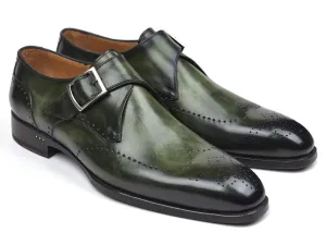 Paul Parkman Schuhe Paul Parkman Herren Wingtip Single Monkstrap in Grün