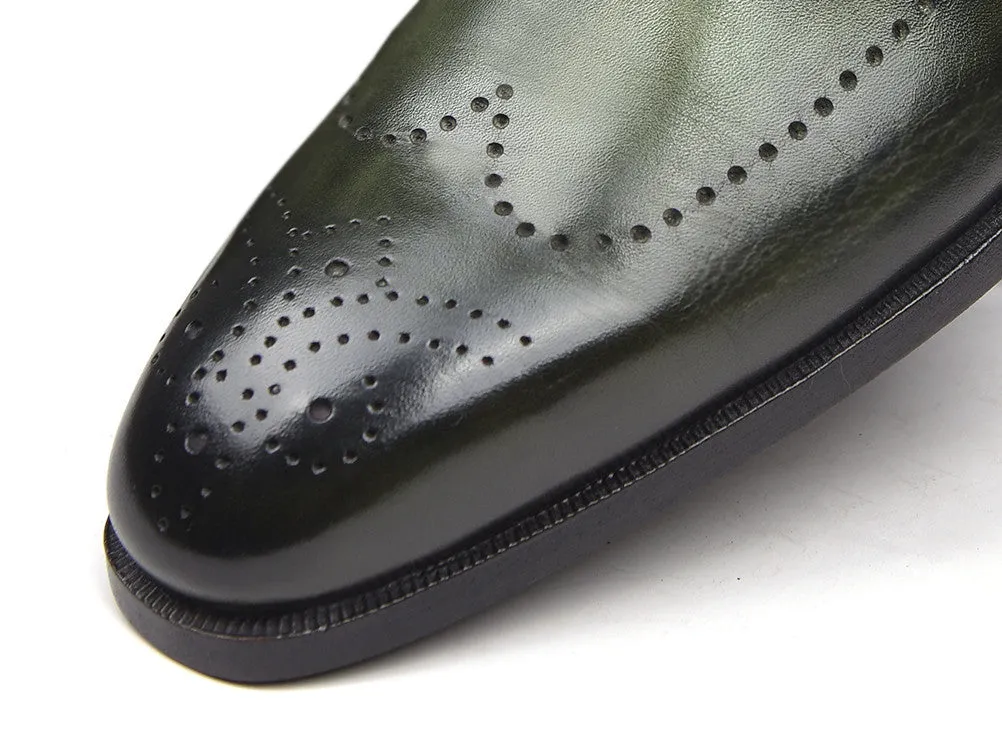 Paul Parkman Schuhe Paul Parkman Herren Wingtip Single Monkstrap in Grün