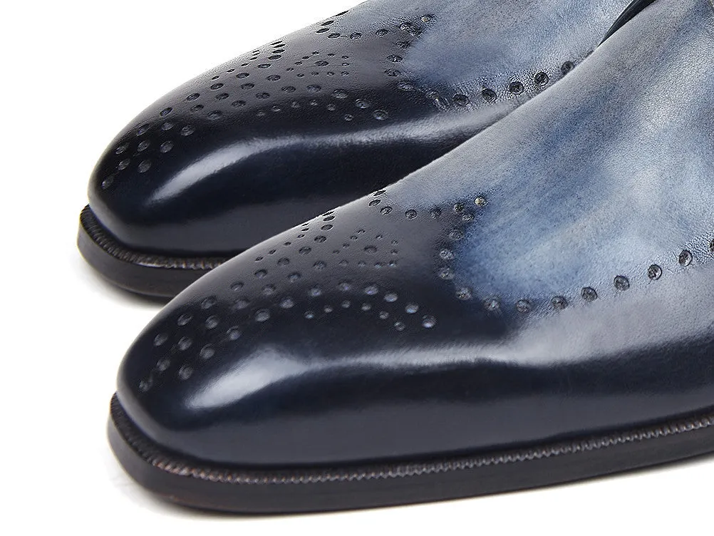 Paul Parkman Schuhe Paul Parkman Herren Wingtip Single Monkstrap in Marineblau