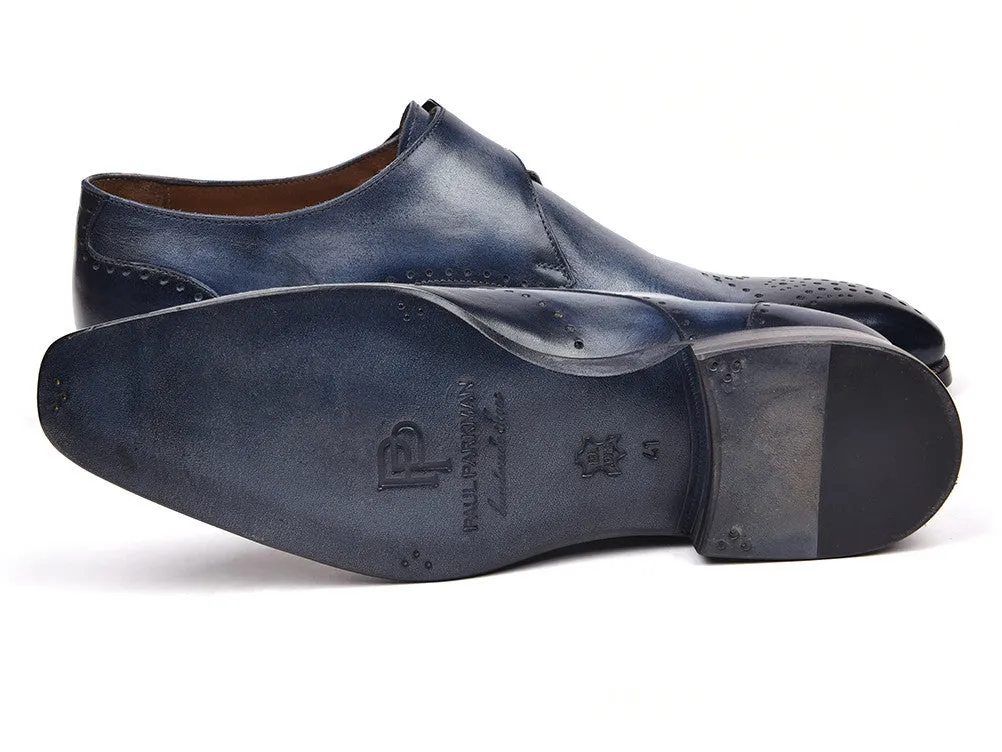 Paul Parkman Schuhe Paul Parkman Herren Wingtip Single Monkstrap in Marineblau