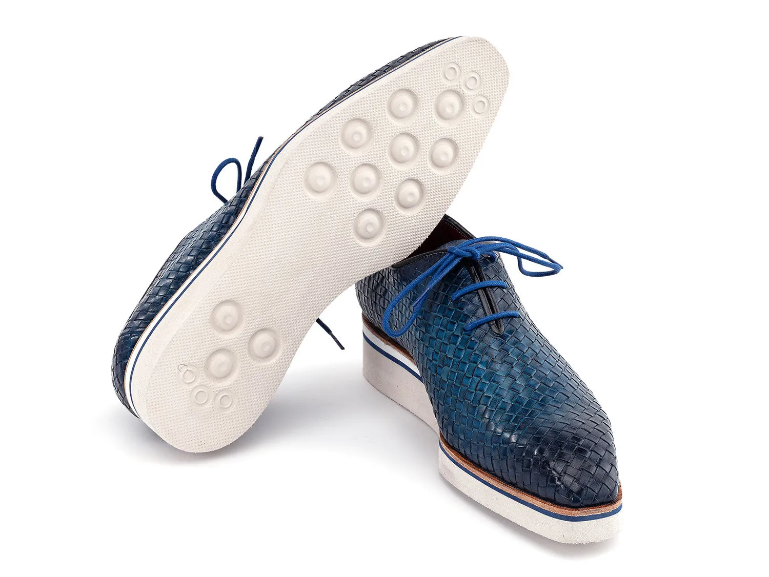Paul Parkman Schuhe Paul Parkman Herren Geflochtene Leder Smarte Freizeitschuhe in Blau