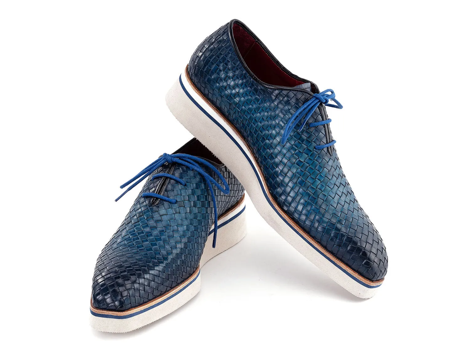 Paul Parkman Schuhe Paul Parkman Herren Geflochtene Leder Smarte Freizeitschuhe in Blau