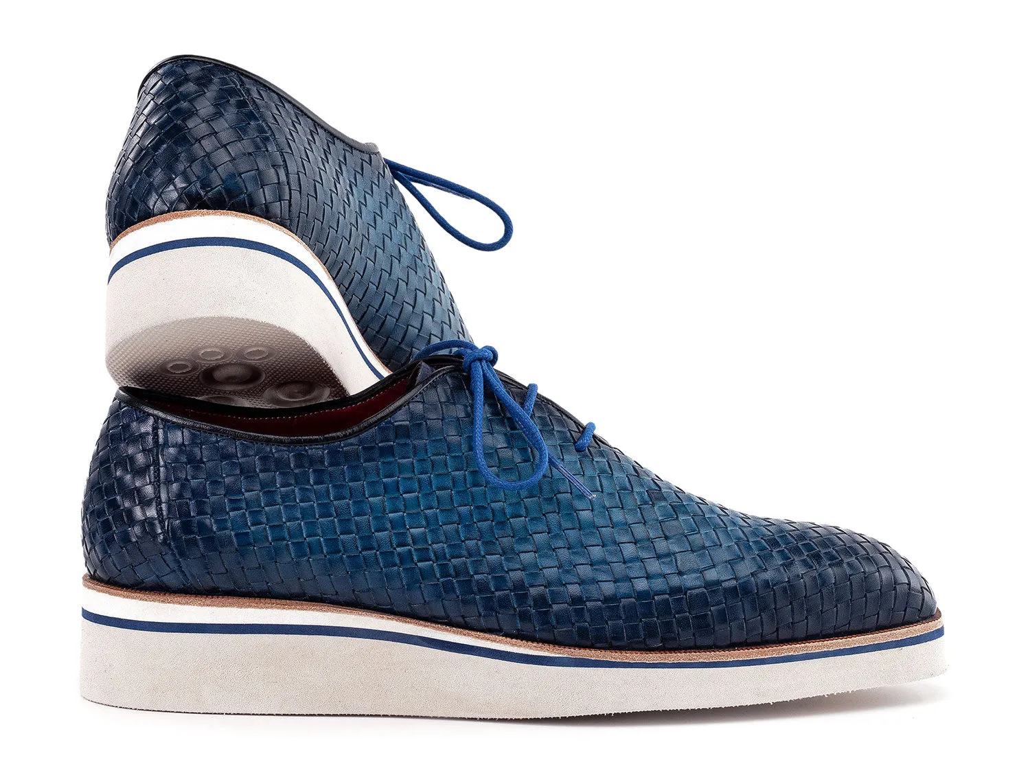 Paul Parkman Schuhe Paul Parkman Herren Geflochtene Leder Smarte Freizeitschuhe in Blau