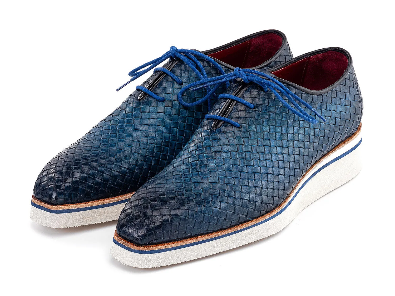 Paul Parkman Schuhe Paul Parkman Herren Geflochtene Leder Smarte Freizeitschuhe in Blau