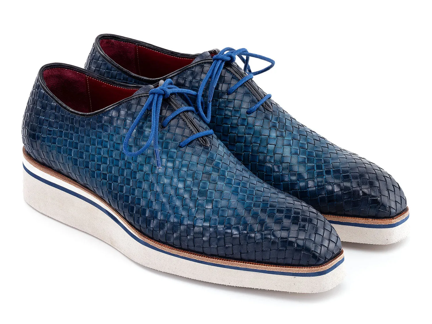 Paul Parkman Schuhe Paul Parkman Herren Geflochtene Leder Smarte Freizeitschuhe in Blau
