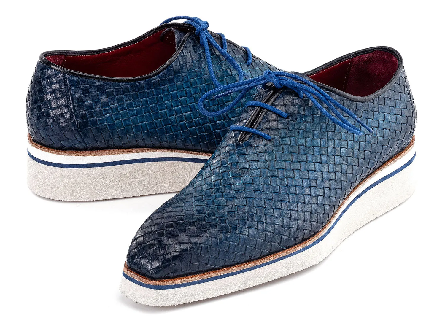 Paul Parkman Schuhe Paul Parkman Herren Geflochtene Leder Smarte Freizeitschuhe in Blau