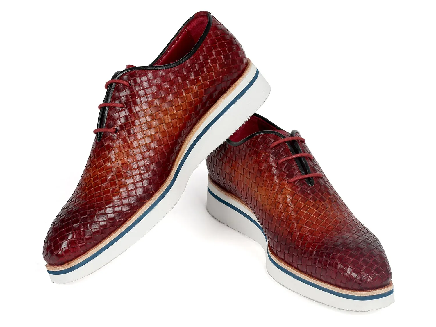 Paul Parkman Schuhe Paul Parkman Herren Geflochtene Leder Smart Casual Schuhe in Braun