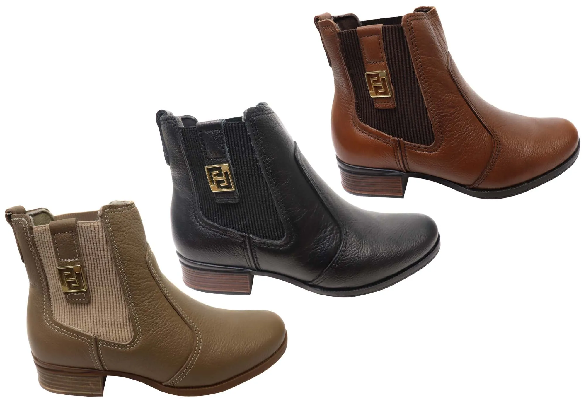 Pegada Carla Damen Ledern Stiefeletten mit niedrigem Absatz, hergestellt in Brasilien Pegada Schuhe