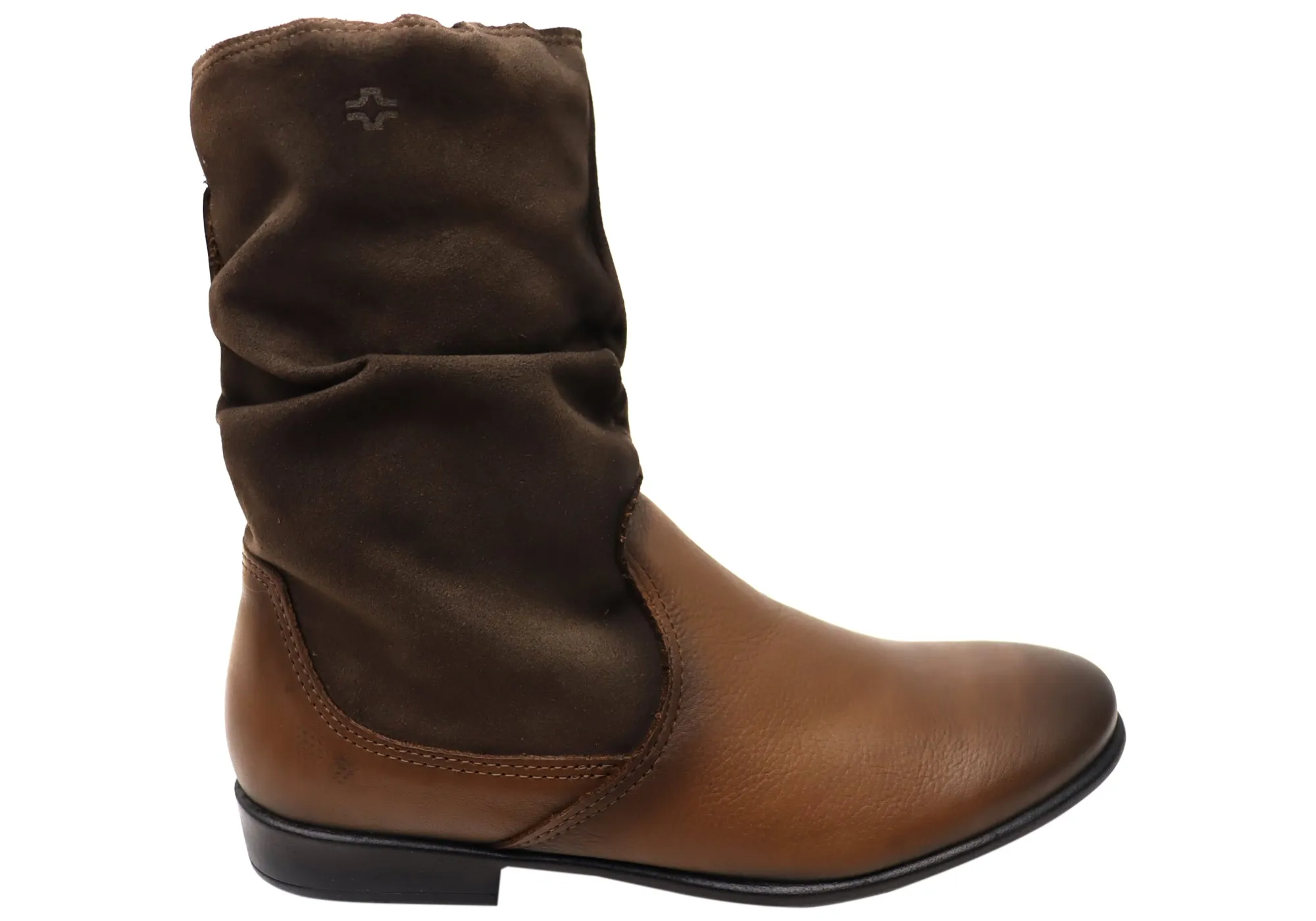 Perlatto Lucia Damen Brasilianische Bequeme Leder Stiefel Mittlere Wade Perlatto Schuhe