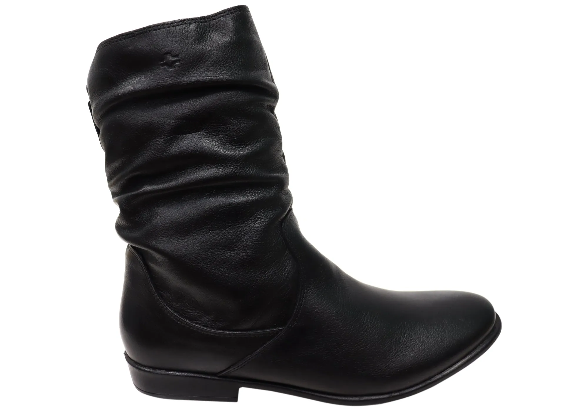 Perlatto Lucia Damen Brasilianische Bequeme Leder Stiefel Mittlere Wade Perlatto Schuhe
