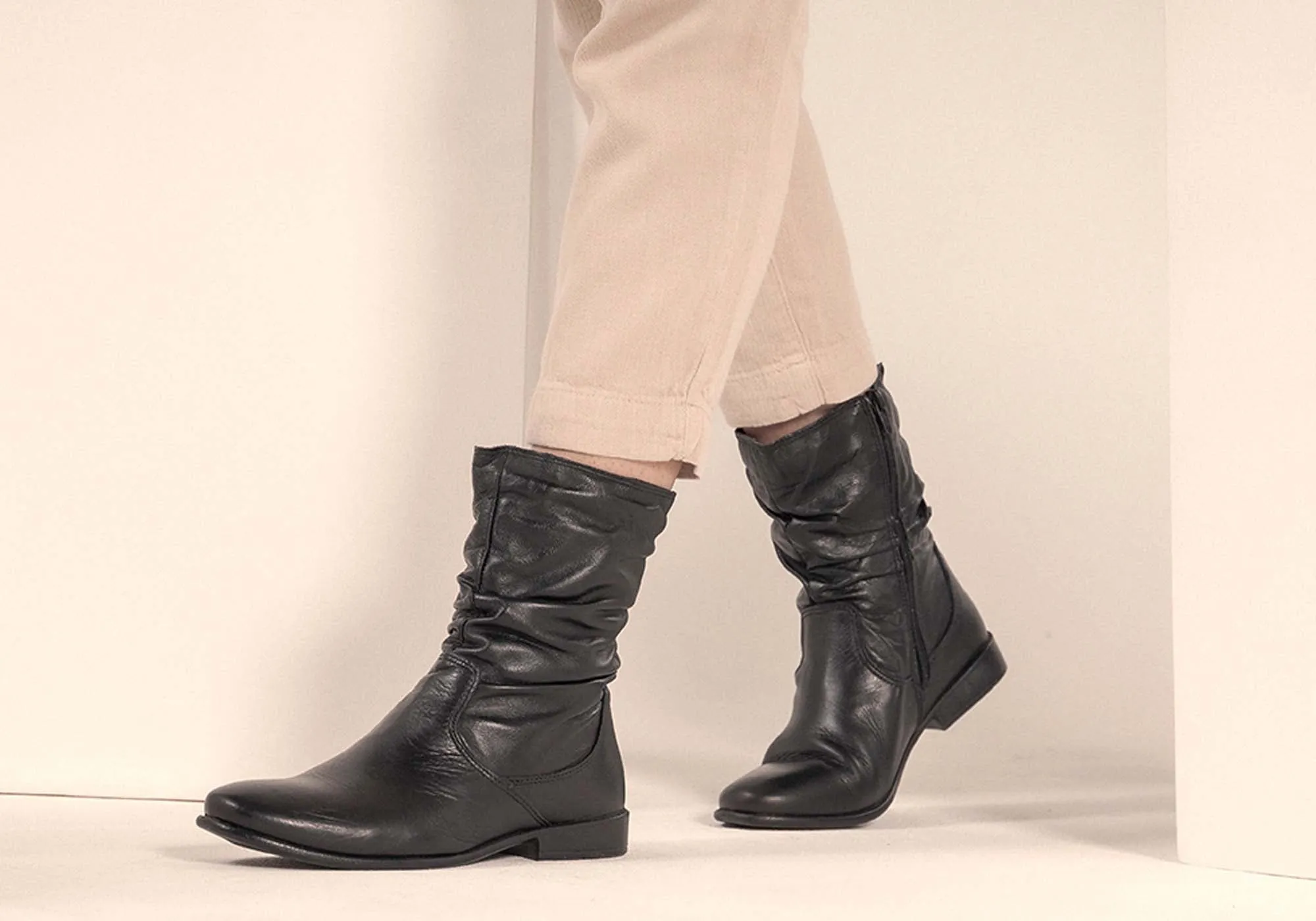 Perlatto Lucia Damen Brasilianische Bequeme Leder Stiefel Mittlere Wade Perlatto Schuhe