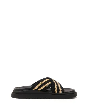 Peta Platform Sandale Schwarz/Beige